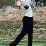 Eric McCardle tees off at the Shadow Creek Golf Course in Las Vegas earlier this month. (Photo by Jennifer Hahn)