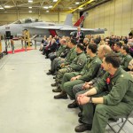 Nearly 200 people filled the hangar to attend the surprise retirement ceremony for Joe Farina who retired from Northrop Grumman after 53 years.                                Nearly 200 people filled the hangar to attend the surprise retirement ceremony for Joe Farina who retired from Northrop Grumman after 53 years.