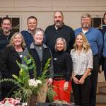 Members of the new Coupeville Chamber board were installed. Pictured in the back row, left to right, are: Marc Apparicio, Penn Cove Brewing; Matt Iverson, Iverson Insurance; Eric Marshall, Whidbey Weekly; Ron Nelson, Island County Economic Development Council and Chris Renfro, Edward Jones. In the front row, left to right, are: president Janet Burchfield, Front Street Realty; Mary Alice Sterling, Whidbey Allied Artists; vice president Amy Jorden, Whidbey Island Heritage Bank and secretary Jen Roberts, Windermere Real Estate. Photo by Sean Callahan/ Island Life Photography.