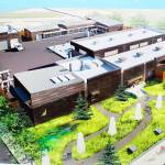 A city drawing shows what the sewage treatment plant will look like once complete.