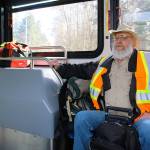 Mike Swink from Langley relies solely on Island Transit to get around and regularly takes trip from his home to Freeland and Oak Harbor. Photo by Patricia Guthrie/Whidbey News-Times