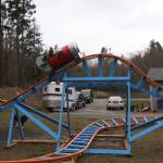 Brittany Brazelton watches before her son Wyatt goes on a ride around the roller coaster track Wednesday, March 1, 2017. Photo by Ron Newberry/Whidbey News-Times