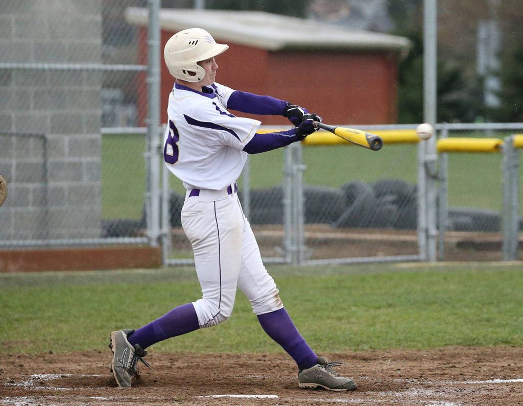 Trent Benson squares up a pitch. (Photo by John Fisken)