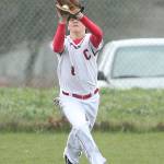 Left fielder Ethan Marx catches a flyball in the win over Vashon Island. (Photo by John Fisken)
