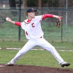 Hunter Smith fires a pitch Friday. (Photo by John Fisken)