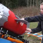 Scott Brazelton gets the roller coaster cart in position to launch at his property in Oak Harbor Wednesday, March 1, 2017. Brazelton, a Navy pilot, built a roller coaster from scratch for his 3-year-old son Wyatt. Photo by Ron Newberry/Whidbey News-Times