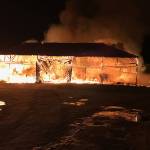 When Central Whidbey Fire & Rescue arrived on the scene, the barn was fully involved in flames Monday, March 6, 2017. Photo provided by Central Whidbey Fire & Rescue