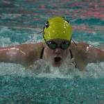 Jillian Pape, shown here swimming for Oak Harbor High School, competed in the Senior Sectional meet last weekend. (Photo by Jim Waller/Whidbey News-Times)