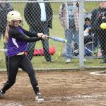 Cierra LeGendre rips a hit for Oak Harbor. (Photo by John Fisken)