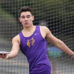Isaac Gomez won both the discus and shot put for Oak Harbor Thursday. (Photo by John Fisken)