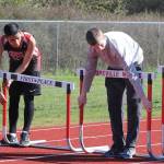 The hurdle crew gets the track ready for the next race. (Photo by Jim Waller/Whidbey News-Times)