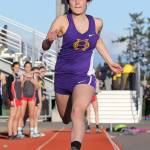 Kristina Tirado competes in the triple jump. (Photo by John Fisken)