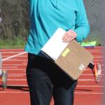 Laurie King awaits the next triple jumper. (Photo by Jim Waller/Whidbey News-Times)