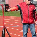 Starter Bill Young gives runners instructions. (Photo by Jim Waller/Whidbey News-Times)