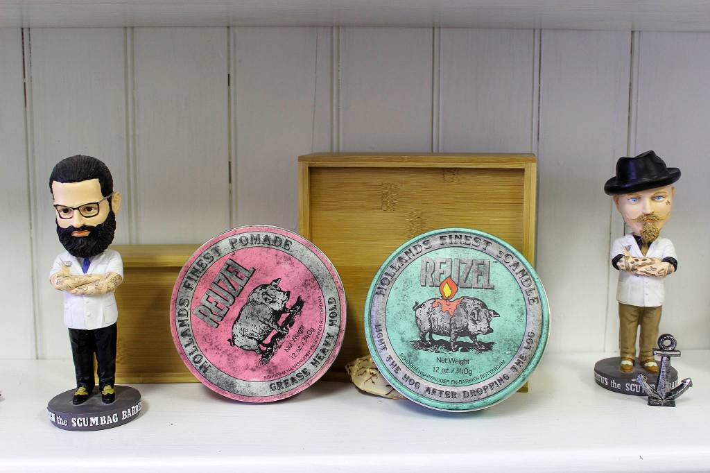 Reuzel, a pomade for men&rsquo;s hair made in Holland, on display at Yondersea.