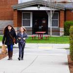 Middle school students leave the campus of Coupeville Middle/High School Friday for the start of spring break. The school district is reorganizing its administration to give Coupeville Middle School its own leadership and identity. The plan is to even have its own separate entrance. Photo by Ron Newberry/Whidbey News-Times
