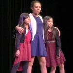 The Three Musketeers, Johnna Ordonio, Jasmine Phillips and Katie Tabar, respectively perform Sunday at Oak Harbor High School in Whidbey Has Talent. Photo by Daniel Warn/Whidbey News-Times