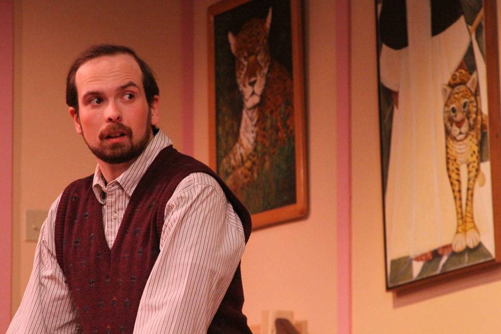 Andy Russell, as Avery Sutton, in the comedy &ldquo;37 Postcards,&rdquo; which opens Friday night at the Whidbey Playhouse in Oak Harbor. Russell has performed mostly at the Anacortes Community Theater. Photo by Ron Newberry/Whidbey News-Times