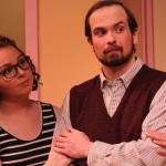 Katie McClimans, left, and Andy Russell play characters who are engaged to be married in the comedy &ldquo;37 Postcards,&rdquo; which opens Friday night at the Whidbey Playhouse in Oak Harbor. Photo by Ron Newberry/Whidbey News-Times