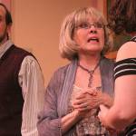 Andy Russell, left, Tess Hightower and Katie McClimans participate in a rehearsal for the comedy &ldquo;37 Postcards&rdquo; Thursday, April 6, 2017 at the Whidbey Playhouse. The show opens at 7:30 p.m. Friday, April 14. Photo by Ron Newberry/Whidbey News-Times