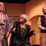 Tess Hightower, left, Tallie Boyer and Andy Russell participate in a dress rehearsal for the comedy &ldquo;37 Postcards&rdquo; Thursday night, April 6, 2017, at the Whidbey Playhouse in Oak Harbor. Photo by Ron Newberry/Whidbey News-Times