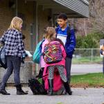 Coupeville Elementary School children wait to depart for the day March 31, 2017. The Coupeville School District is exploring options as it looks at long-range planning for the aging elementary school. One option is to build a new school away from the busy highway. Photo by Ron Newberry/Whidbey News-Times