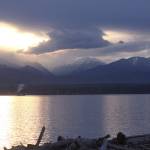 Looking over Admiralty Inlet on the west side of Whidbey Island on a gloomy January afternoon reveals a peek at the Olympic Mountains, the source of the area&rsquo;s rain shadow. Photo by Ron Newberry/Whidbey News-Times.