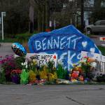 Students at Coupeville high school and middle school decorated the rock outside the gymnasium to honor Bennett Boyles, who died April 6. (Photo by Ron Newberry/Whidbey News-Times)