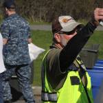 Russ Hawkins, NAS Whidbey Island Recycling Center lead, handles a toy truck during the annual Dumpster Dive competition at Naval Air Station Whidbey Island Friday, April 21, 2007. It was one of a number of base-wide events held in support of Earth Day. Photo by Ron Newberry/Whidbey News-Times