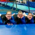 The Island Flyers at the state tournament April 8: coach Melody Reagan, left, Catrina Ocanas, Cassidy Gore, Kaitlyn Rozycki, Sakura Hogan, Harmony Wertz, Amya Martin and coach Jazzi Zuppan. (submitted photo)