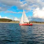 Vertigo skippered by Shannon Buys sails to a win Thursday. (Photo by Gary Stuntz)