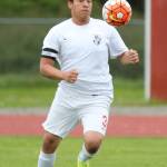 Uriel Liquidano keeps his eye on the ball for Coupeville. (Photo by John Fisken)