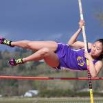 Naomi Garcia takes fourth in the pole vault. (Photo by John Fisken)