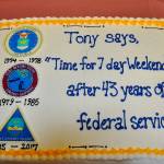 A retirement luncheon is held for Tony Popp at the Chief Petty Officers Club near NAS Whidbey Island Friday, April 26, 2017. Popp, deputy public affairs officer at the base, retired after 43 years of federal service. Photos courtesy NAS Whidbey Island Public Affairs