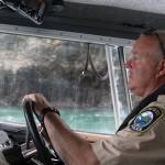 Ralph Downes, enforcement officer with Washington Department of Fish and Wildlife, passes through Canoe Pass underneath the Deception Pass bridge Wednesday, May 10, 2017, while out on patrol. Photo by Ron Newberry/Whidbey News-Times