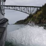 An outing with Washington Department of Fish and Wildlife reveals the horsepower of patrol boat No. 10 as it heads toward Deception Pass Wednesday, May 10, 2017. Photo by Ron Newberry/Whidbey News-Times