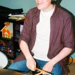 Samuel Gibbon plays drums for Backyard Bison at a band practice last week. Photo by Daniel Warn/Whidbey News-Times