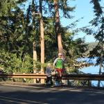 Son Jackson joins Justin Roberts for some of the run down the length of Whidbey Island. (Photo by Andrea Roberts)