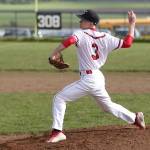 Taylor Consford throws a pitch in Monday&rsquo;s game with Klahowya. (Photo by John Fisken)