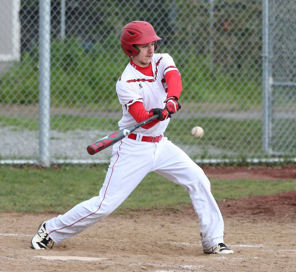 Jake Hoagland takes a swing for the Wolves. (Photo by John Fisken)