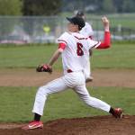 Starter Jonathan Thurston fires a pitch against the Eagles. (Photo by John Fisken)