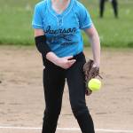 Central Whidbey pitcher Melody Wilkie fires a strike. (Photo by John Fisken)
