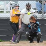 North Whidbey&rsquo;s Krislyn Ramsauer puts the ball in play. (Photo by John Fisken)