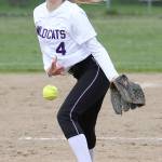 Megan Flood fires a pitch in Tuesday&rsquo;s game with Marysville-Pilchuck. (Photo by John Fisken)