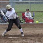 This swing results in a single for Audrey Howard. (Photo by Jim Waller/Whidbey News-Times)