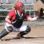 Catcher Sarah Wright corrals a pitch for Coupeville. (Photo by John Fisken)