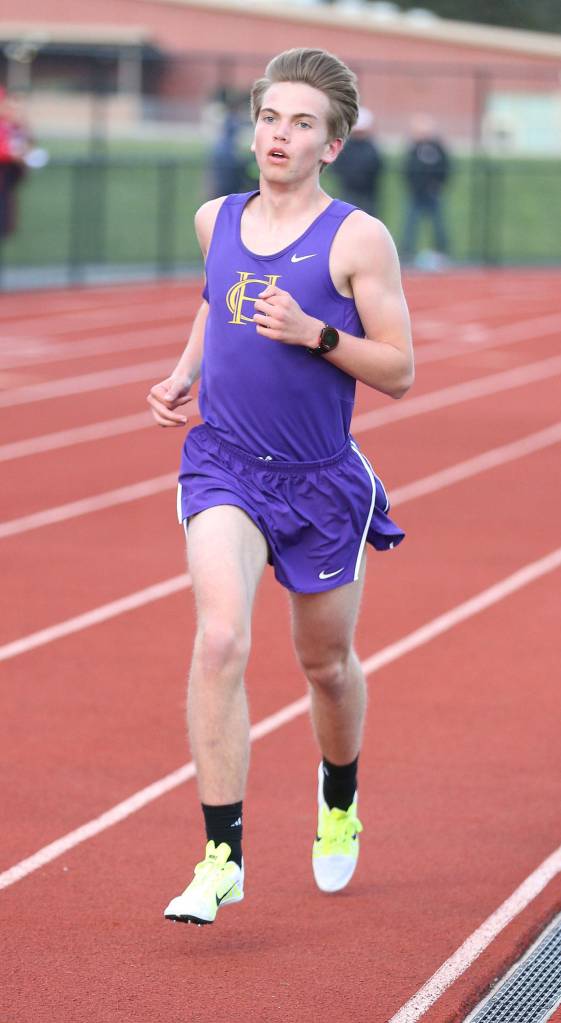 Ben Gasper runs the 3,200 for the Wildcats. (Photo by John Fisken)