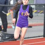 Jennifer Turnek runs in the 400-meter finals at the Wesco North meet. (Photo by John Fisken)