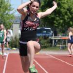 Aurora Zanardi places sixth in the triple jump for the Wolves. (Photo by John Fisken)