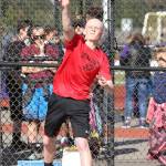 Caden Leckelt finished sixth in the shot put, first in the 400 and 4x200 relay and fourth in the 100. (Photo by John Fisken)